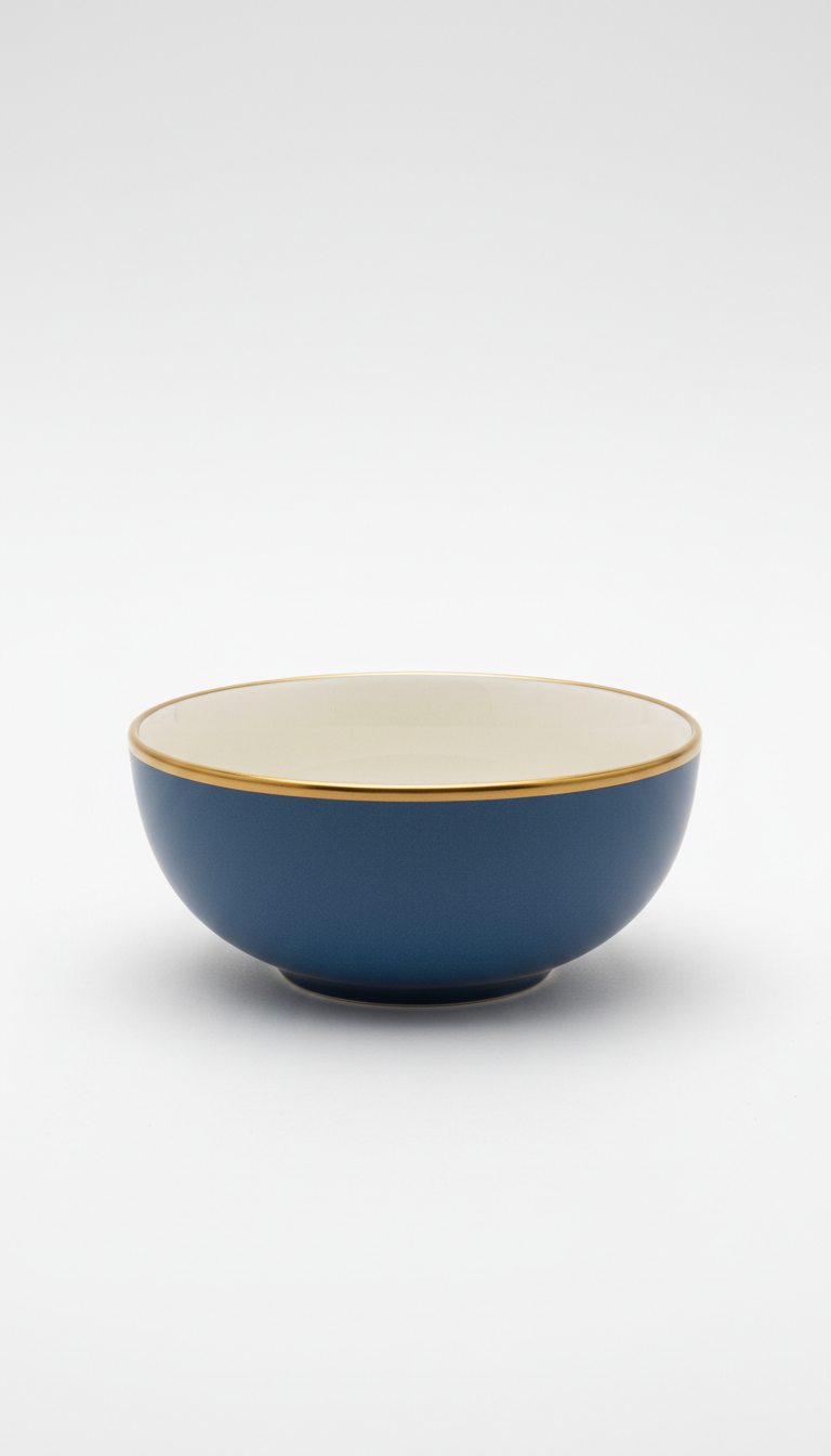 Gold-Rimmed Soup Bowl