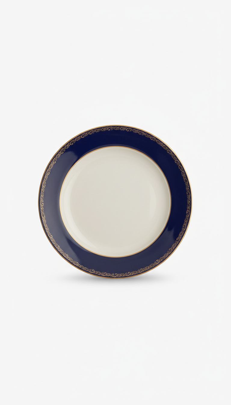 Navy & Gold Accent Salad Plate